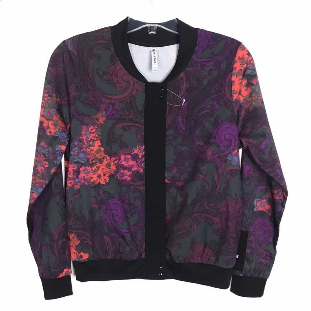 Fabletics Full Zip Ribbed Hem Jacket Size Large E… - image 1